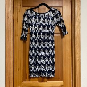 Navy Blue Sequined Homecoming Dress